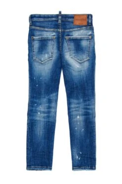 DSQUARED2 Straight Jeans With Tears And Stains - Clement -Bambini Abbigliamento Negozio DQ01Q3D0ABYDQ01 02 93160a8a 6c0b 4e76 9f63 666a60cd2e2c