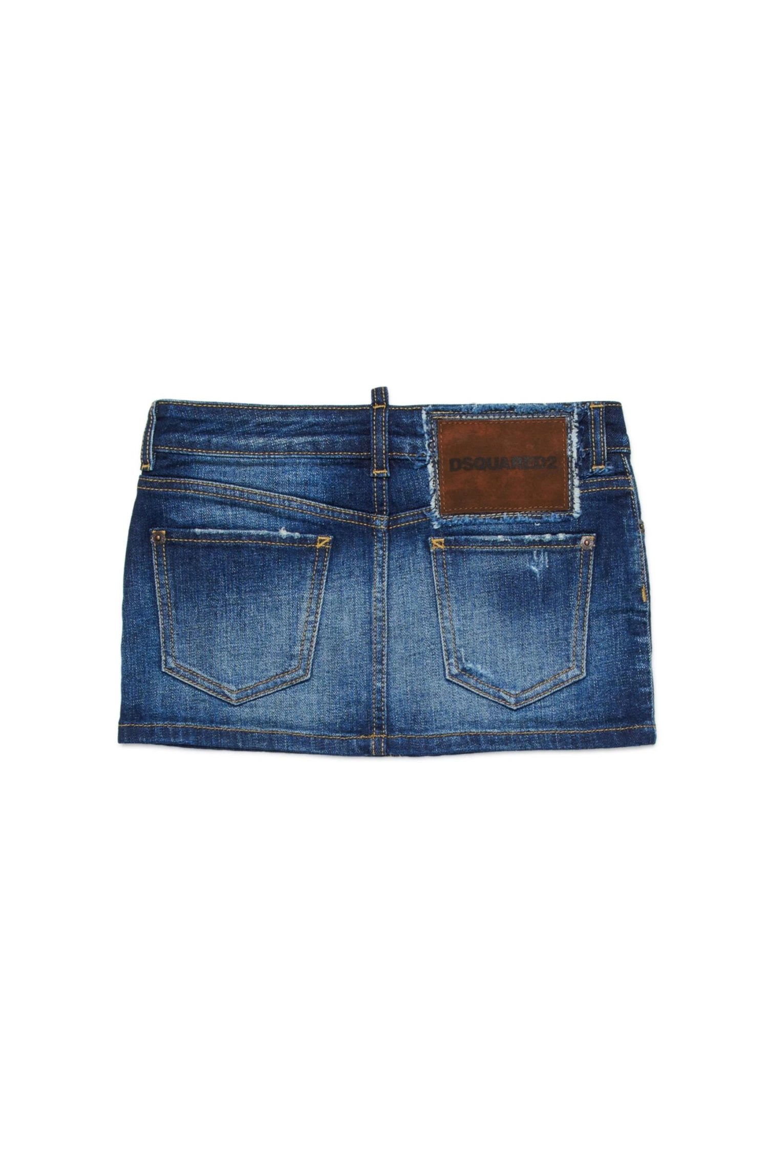 DSQUARED2 Dark Blue Denim Mini Skirt With Breaks 2 DSQUARED2 Dark Blue Denim Mini Skirt With Breaks - immagine 2