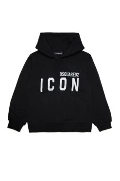 DSQUARED2 Cotton Hooded Sweatshirt With Logo Icon