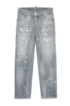 DSQUARED2 Grey Straight Jeans With Colour Spots - 642