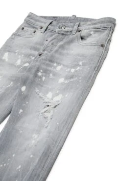 DSQUARED2 Grey Straight Jeans With Colour Spots - 642 -Bambini Abbigliamento Negozio DQ2252D0ABTDQ03 03