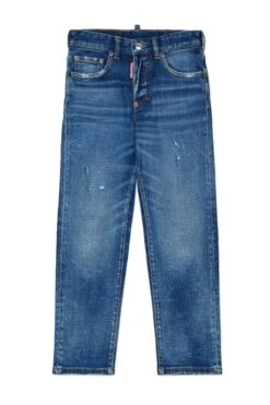 Bambini Abbigliamento Negozio 16 DSQUARED2 Medium Blue Slim Jeans With Abrasions - 642 Jean