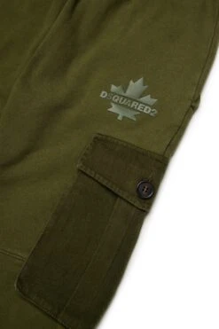DSQUARED2 Fleece Cargo Pants With Maple Leaf -Bambini Abbigliamento Negozio DQ2721D0AC6DQ513 04