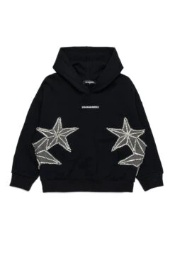 DSQUARED2 Sweatshirt With Mesh And Crystals Stars