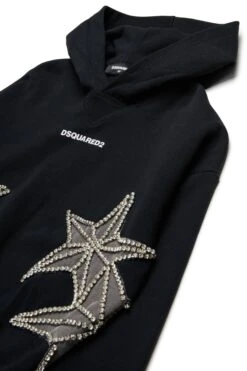 DSQUARED2 Sweatshirt With Mesh And Crystals Stars -Bambini Abbigliamento Negozio DQ2723D0A22DQ900 03