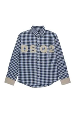 DSQUARED2 Check Allover Shirt With DSQ2 Logo