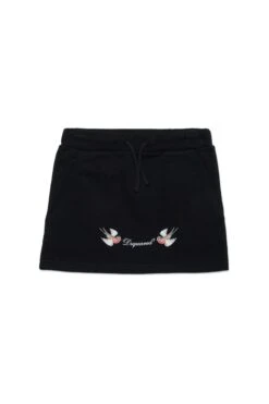 DSQUARED2 Fleece Skirt With Birds Print