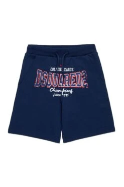 DSQUARED2 Fleece Shorts With College Print