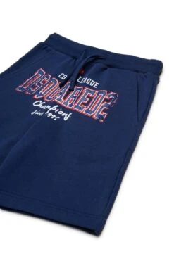 DSQUARED2 Fleece Shorts With College Print -Bambini Abbigliamento Negozio DQ2752D0ACCDQ880 03