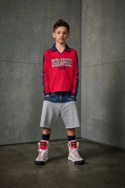 DSQUARED2 Denim And Fleece Shorts With Patch