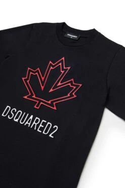 DSQUARED2 T-shirt With Maple Leaf Outline -Bambini Abbigliamento Negozio DQ2770D0015DQ900 03 cae20071 16ba 40aa a9ae a076d91e8c99