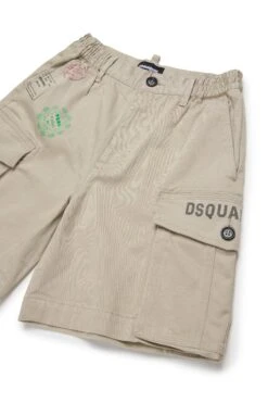 DSQUARED2 Cargo Shorts With Passport Graphics -Bambini Abbigliamento Negozio DQ2773D0093DQ717 03