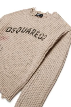 DSQUARED2 Pullover With Passport Graphics And Breaks -Bambini Abbigliamento Negozio DQ2774D0ACUDQ717 03