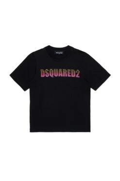 DSQUARED2 T-shirt With Striped And Shaded Logo