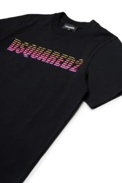 DSQUARED2 T-shirt With Striped And Shaded Logo -Bambini Abbigliamento Negozio DQ2782D0015DQ900 03