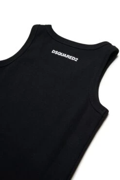 DSQUARED2 Ribbed Sleeveless Branded T-shirt -Bambini Abbigliamento Negozio DQ2783D0A2CDQ900 04 66309369 105e 4218 9399 67e465066cbb