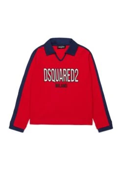 Long-sleeved Polo Shirt With Dsquared2 Patch