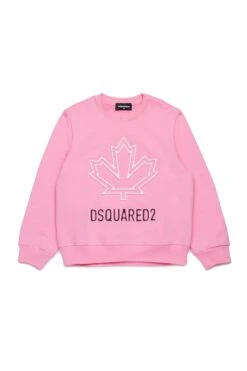 DSQUARED2 Crew-neck Sweatshirt With Maple Leaf Outline