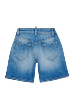 DSQUARED2 Shorts In Shaded Denim With Tape -Bambini Abbigliamento Negozio DQ2822D0AC1DQ01 02 ab2debf4 a51f 480f 89d3 071ca3b1d07d