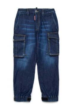 DSQUARED2 Dark Tapered Jeans With Cargo Pockets