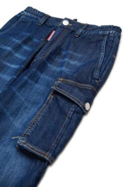 DSQUARED2 Dark Tapered Jeans With Cargo Pockets 7 DSQUARED2 Dark Tapered Jeans With Cargo Pockets -Bambini Abbigliamento Negozio DQ2827D0ABVDQ01 03