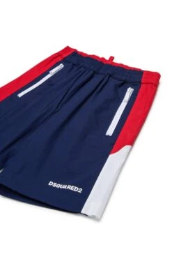 DSQUARED2 Technical Cotton Tennis Shorts -Bambini Abbigliamento Negozio DQ2832D0A8CDQ880 03