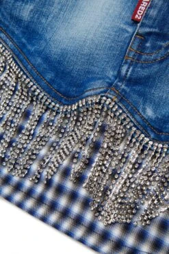 DSQUARED2 Crystal Fringed Denim Skirt 8 DSQUARED2 Crystal Fringed Denim Skirt -Bambini Abbigliamento Negozio DQ2836D0ACHDQ01 04