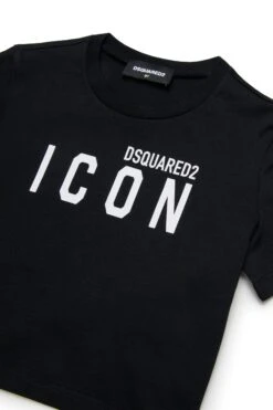 DSQUARED2 ICON Branded Cropped T-shirt -Bambini Abbigliamento Negozio DQ2939D004GDQ900 03