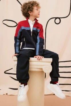 DSQUARED2 Full Zipper Neoprene Colorblock Sweatshirt