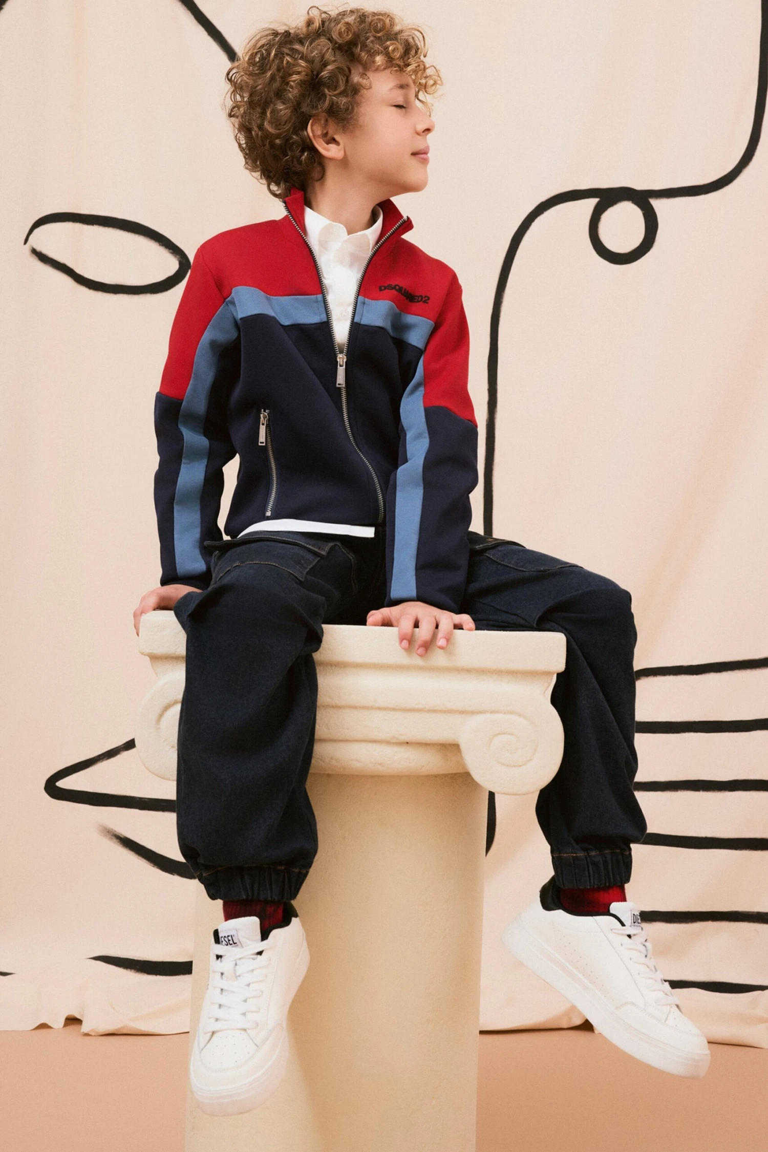 DSQUARED2 Full Zipper Neoprene Colorblock Sweatshirt 1 DSQUARED2 Full Zipper Neoprene Colorblock Sweatshirt