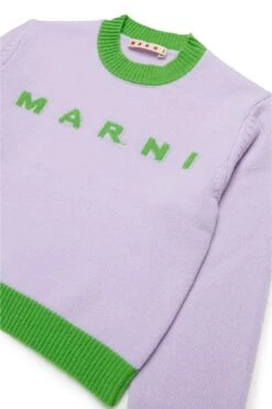 Marni Colorblock Wool-cashmere Blend Crew-neck Sweater -Bambini Abbigliamento Negozio M00993M00ML0M608 03
