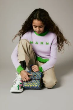 Marni Colorblock Wool-cashmere Blend Crew-neck Sweater