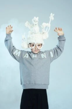 Hooded Sweatshirt With Embroidered Marni Patch Logo