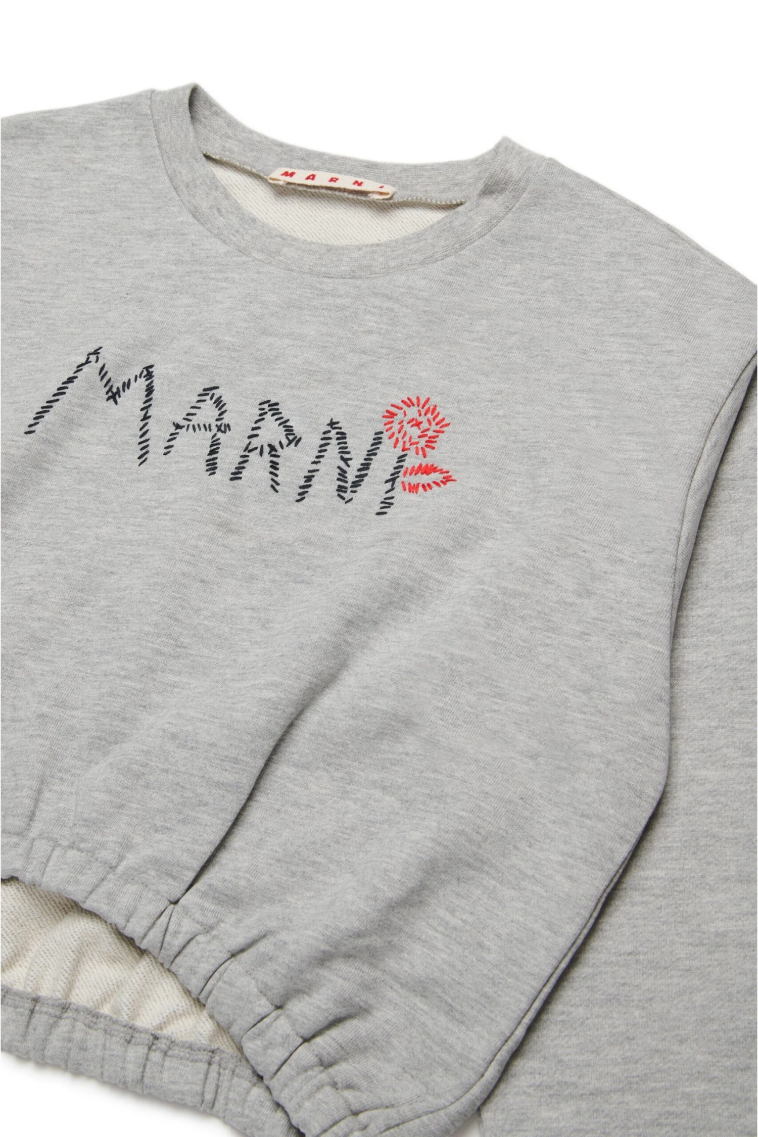 Marni Flower Branded Crew-neck Cropped Sweatshirt 3 Marni Flower Branded Crew-neck Cropped Sweatshirt - immagine 3