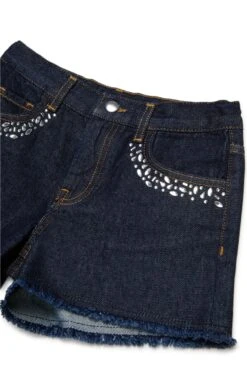 Marni Dark Denim Shorts With Rhinestones -Bambini Abbigliamento Negozio M01327M00UU0M01 03