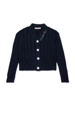 Marni Ribbed Cardigan With Rips