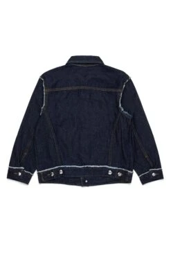 Marni Dark Denim Jacket With Frayed Details -Bambini Abbigliamento Negozio M01359M00UU0M01 02