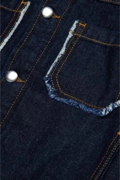Marni Dark Denim Jacket With Frayed Details -Bambini Abbigliamento Negozio M01359M00UU0M01 04
