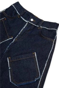 Marni Dark Denim Shorts With Frayed Details -Bambini Abbigliamento Negozio M01361M00UU0M01 03