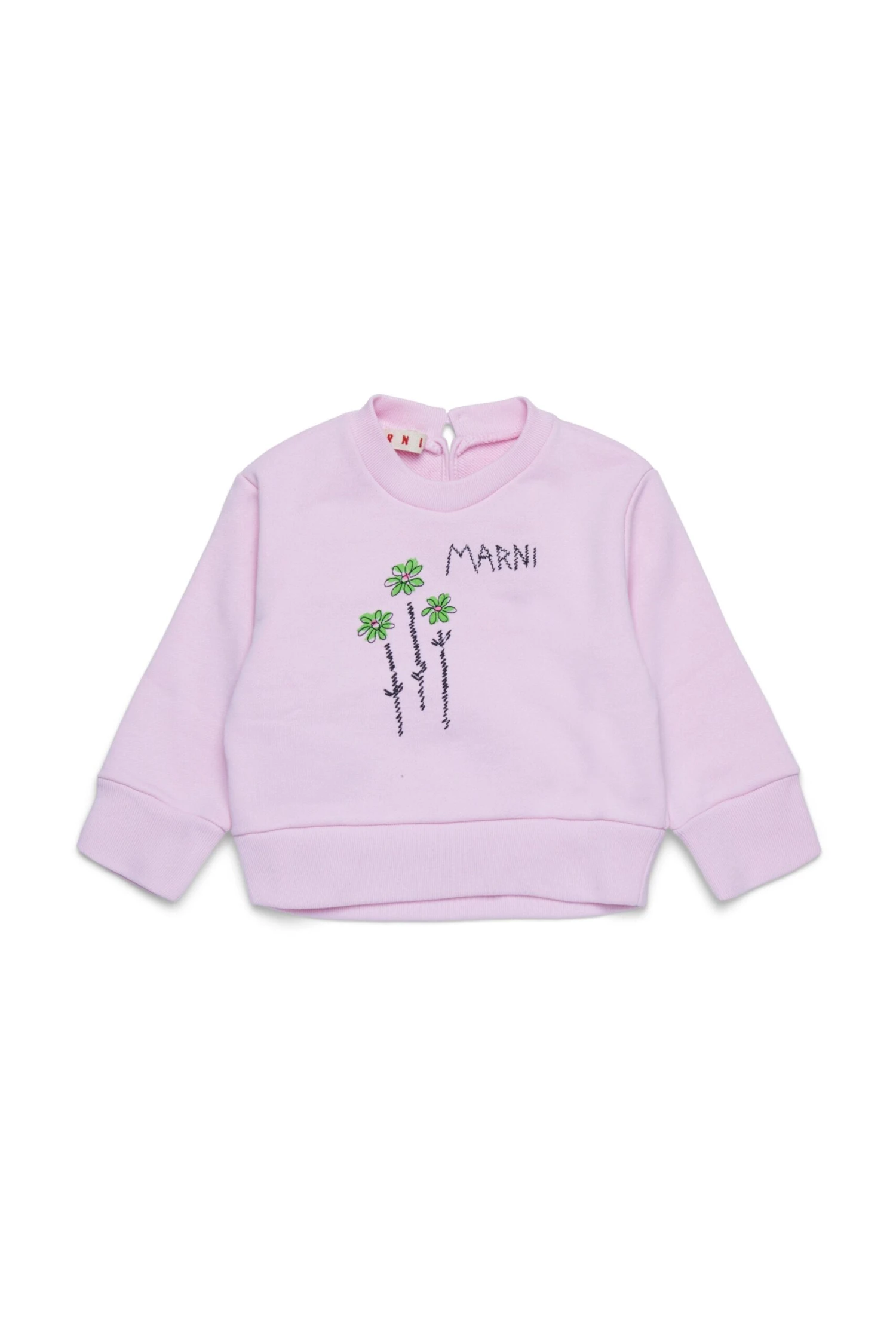 Marni Crew-neck Sweatshirt With Embroidered Flowers 2 Marni Crew-neck Sweatshirt With Embroidered Flowers - immagine 2