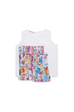Marni Sleeveless T-shirt With Allover Pleats Holiday