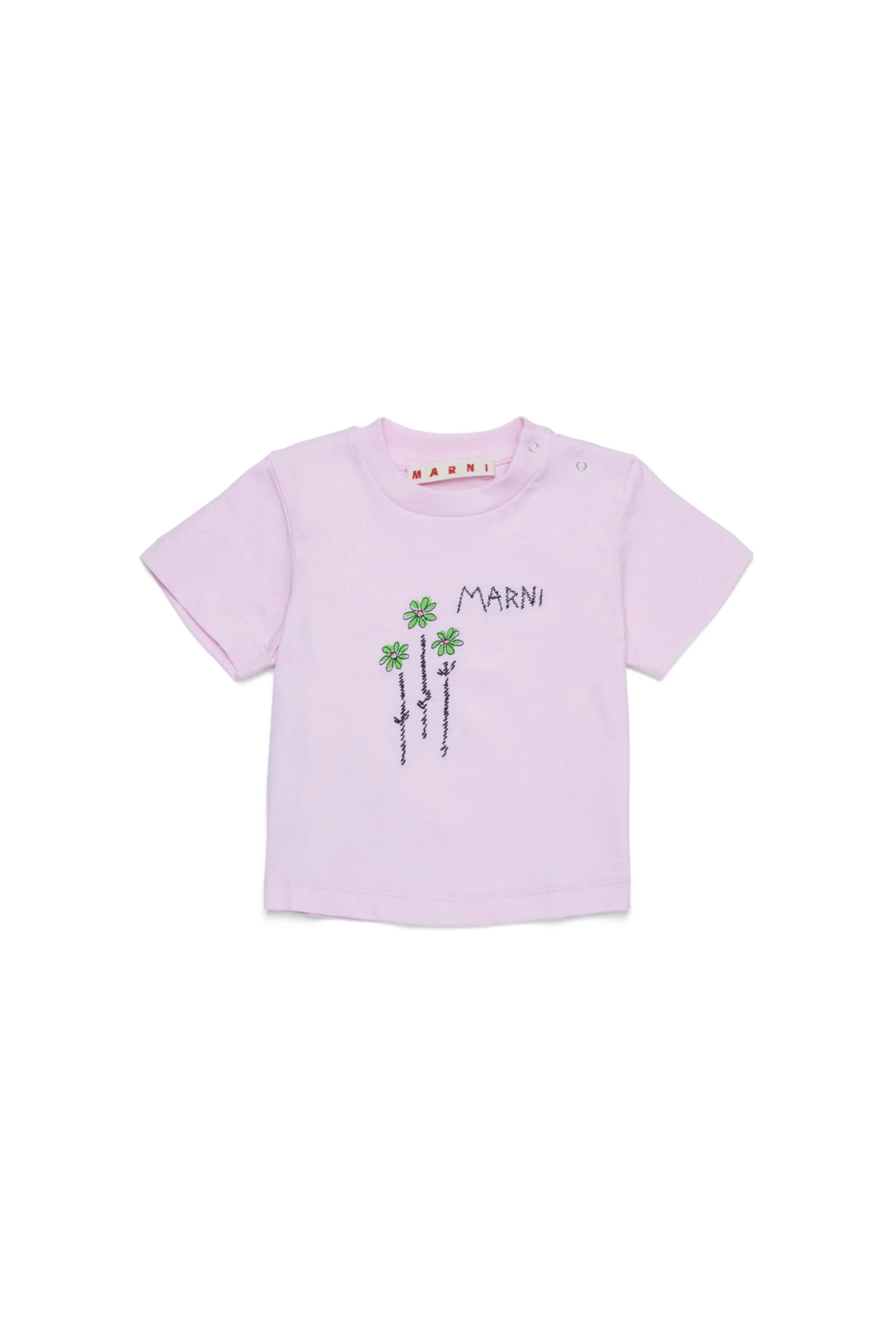 Marni T-shirt With Embroidered Flowers 1 Marni T-shirt With Embroidered Flowers