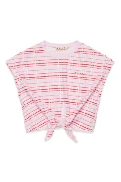 Marni T-shirt With Knotted Allover Check