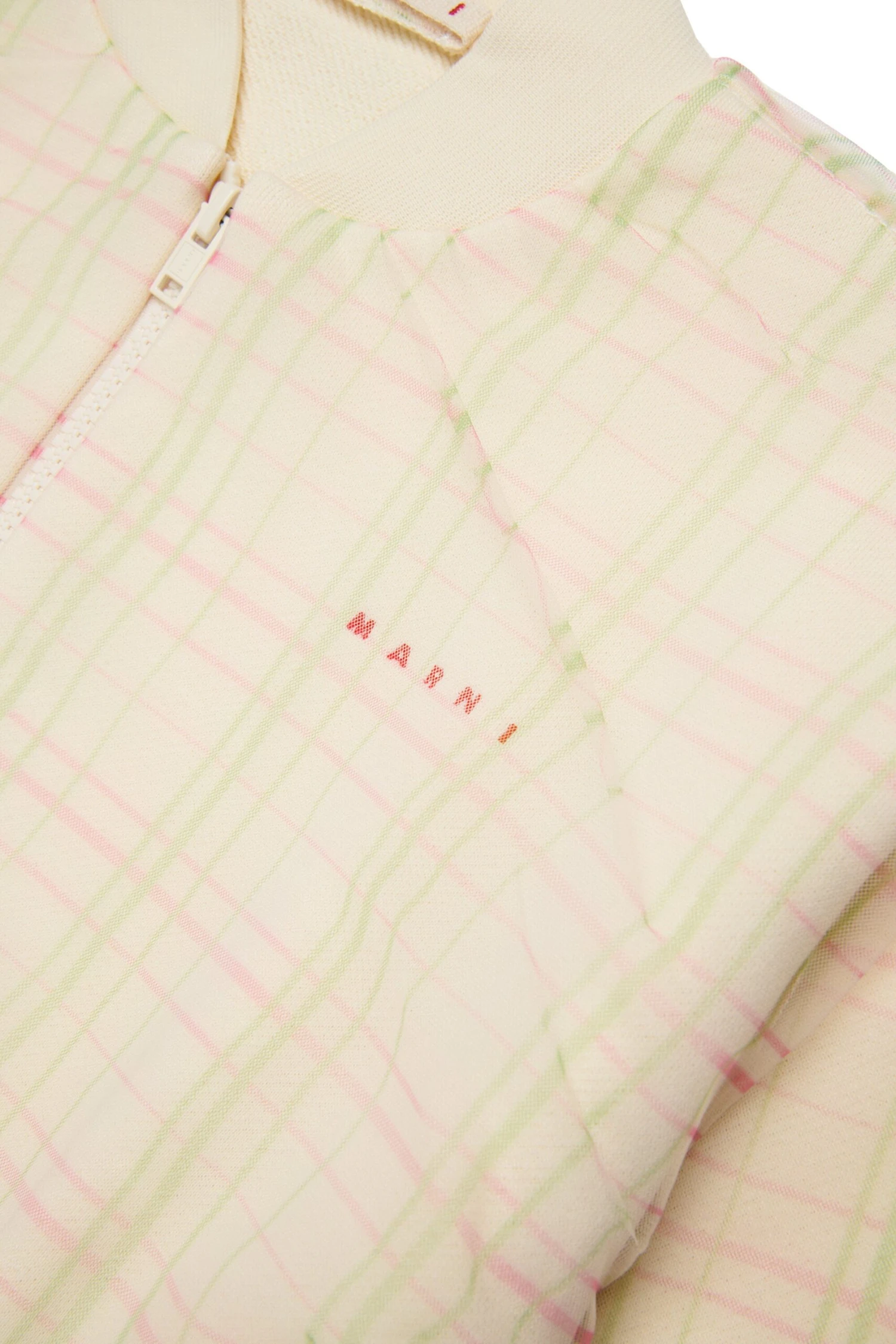 Marni Bomber Sweatshirt With Check Allover Tulle 5 Marni Bomber Sweatshirt With Check Allover Tulle - immagine 5