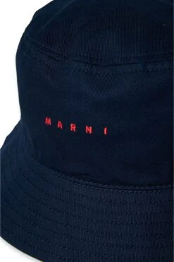 Marni Gabardine Fisherman Hat Branded With Logo -Bambini Abbigliamento Negozio M01469M00J20M803 04