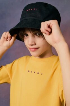 Marni Gabardine Fisherman Hat Branded With Logo
