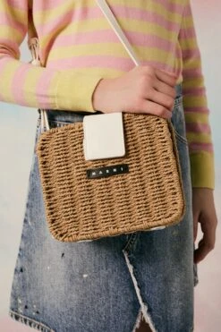 Marni Pic-Nic Bag In Raffia-effect Fabric