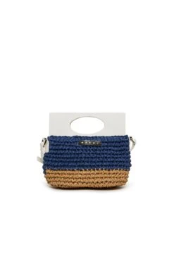 Marni Light Bag In Raffia-effect Fabric