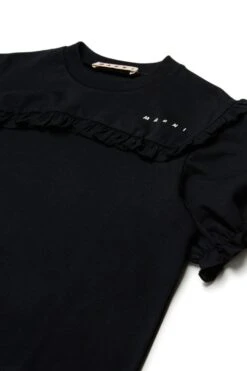 Marni Jersey T-shirt With Ruffles And Logo -Bambini Abbigliamento Negozio M01556M00L90M900 03