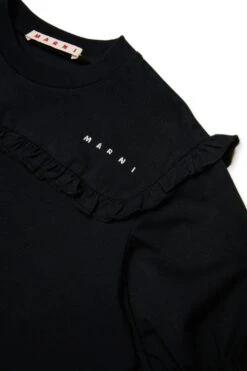 Marni Jersey T-shirt With Ruffles And Logo -Bambini Abbigliamento Negozio M01556M00L90M900 04